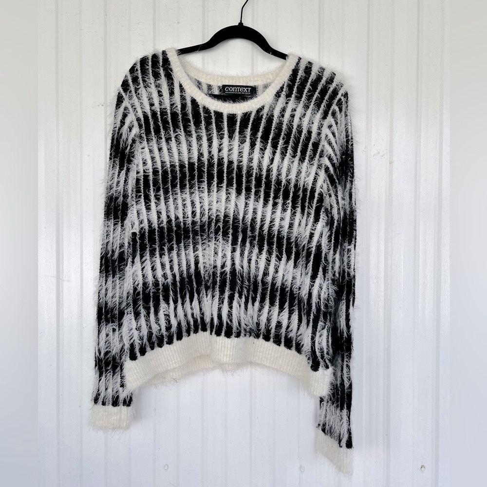 Black and White Eyelash Sweater Lord & Taylor